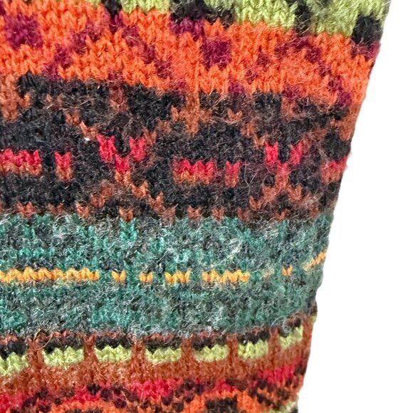 Claudia Barnes Sweater Vest Large Fair Isle Wool Blend Red Gray Womens Vintage - Picture 6 of 7